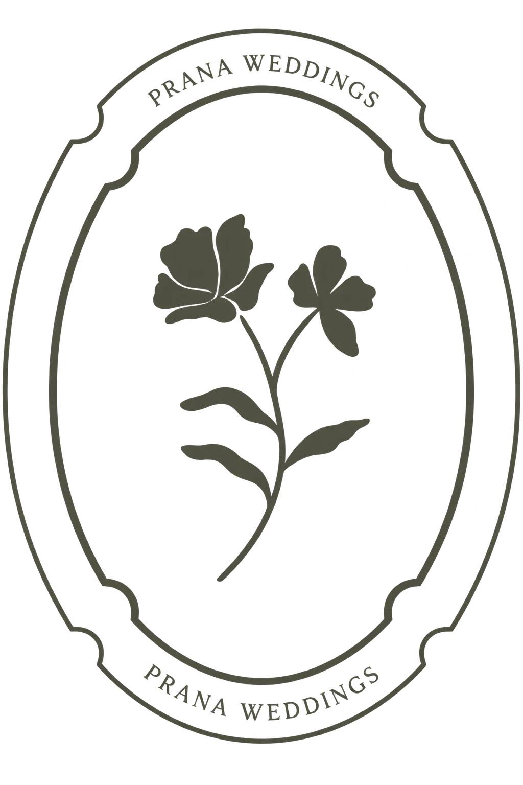 Prana Weddings botanical floral monogram stamp seal