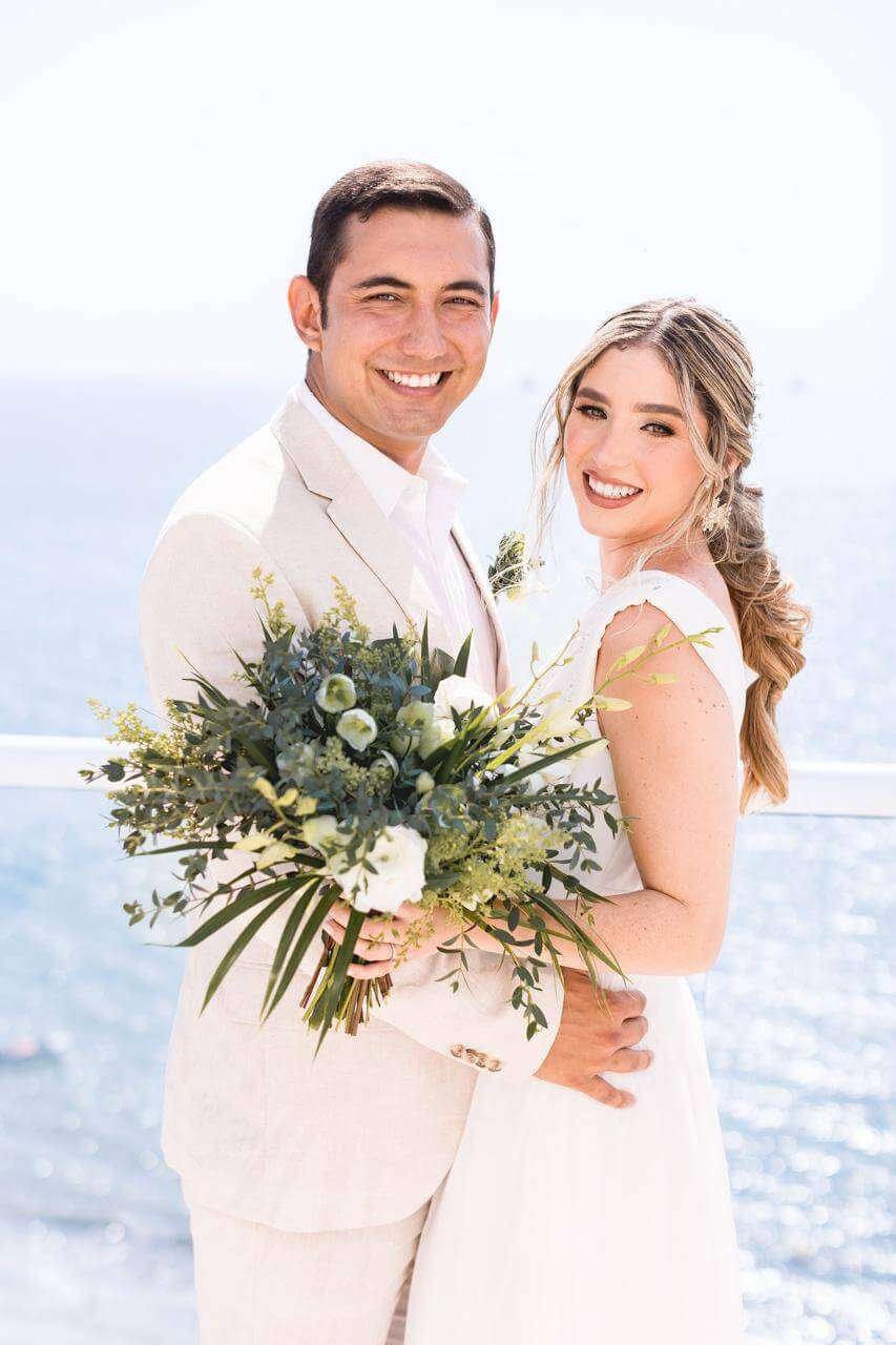 Destination wedding couple and floral design by Prana Weddings